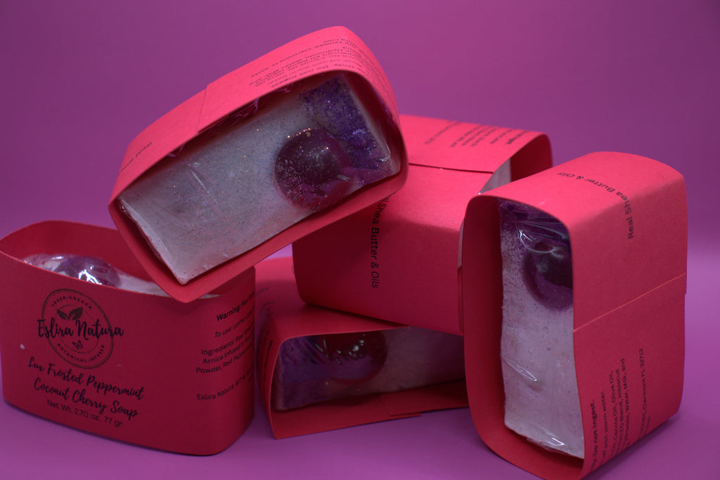 Eslira Natura Lux Frosted Peppermint Coconut Cherry Soap
