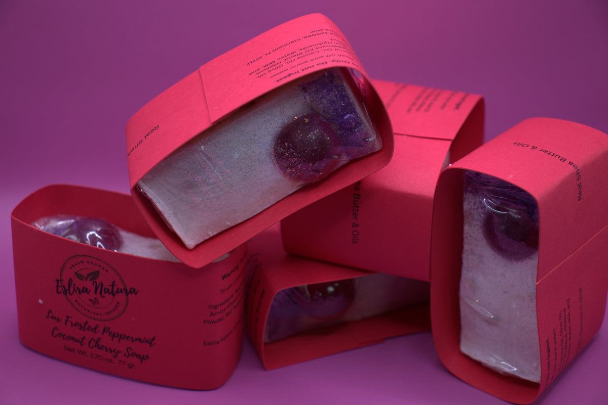 Eslira Natura Lux Frosted Peppermint Coconut Cherry Soap