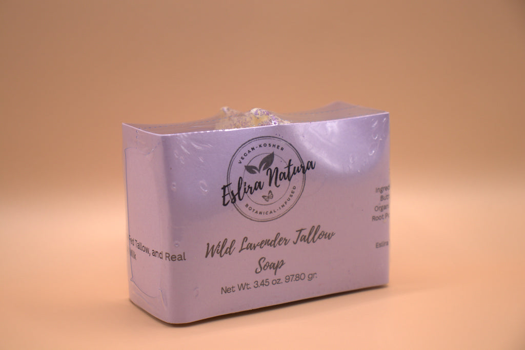 Wild Lavender Tallow Soap Net Wt. 3.45 oz. 97.80 gr.