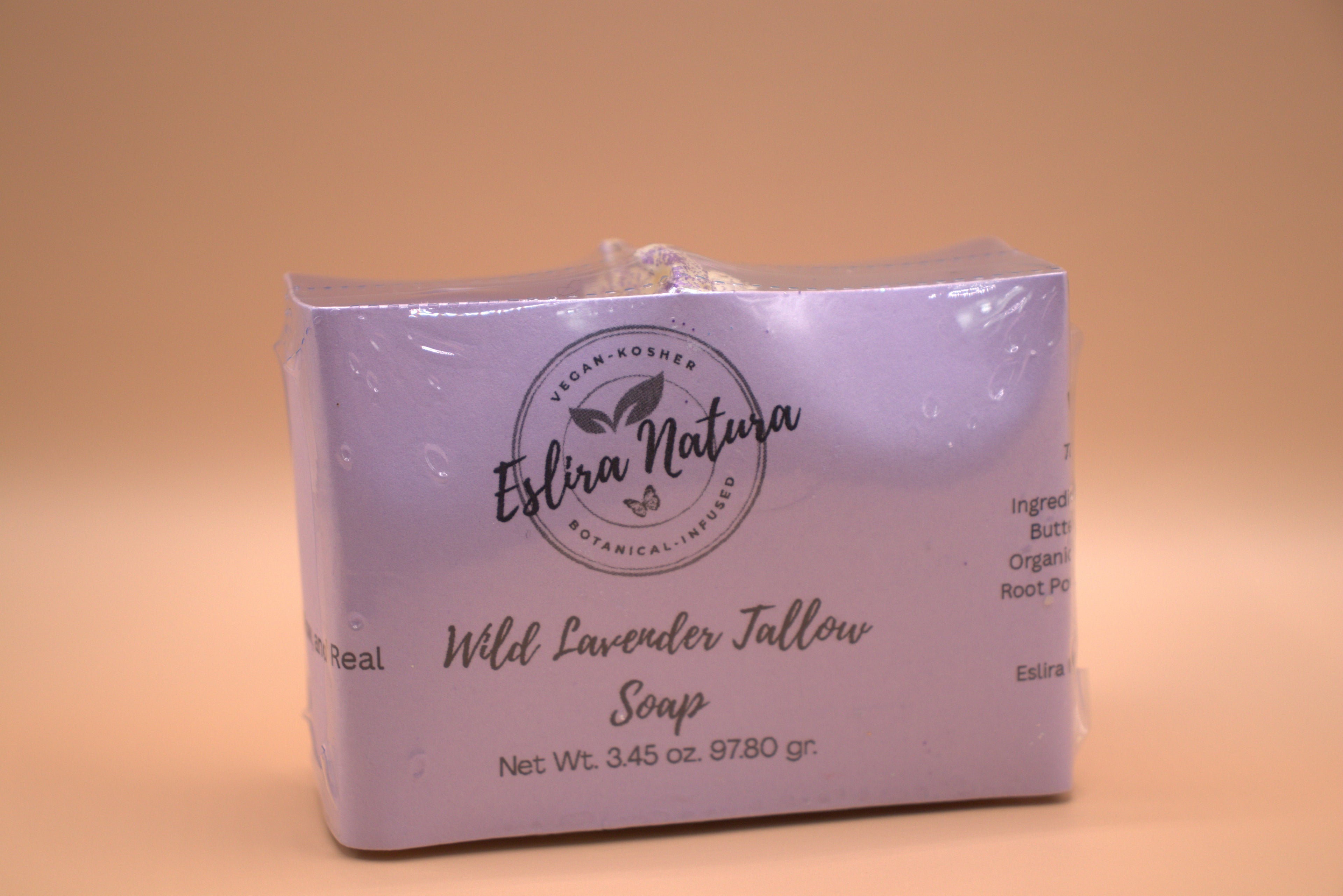 Wild Lavender Tallow Soap Net Wt. 3.45 oz. 97.80 gr.