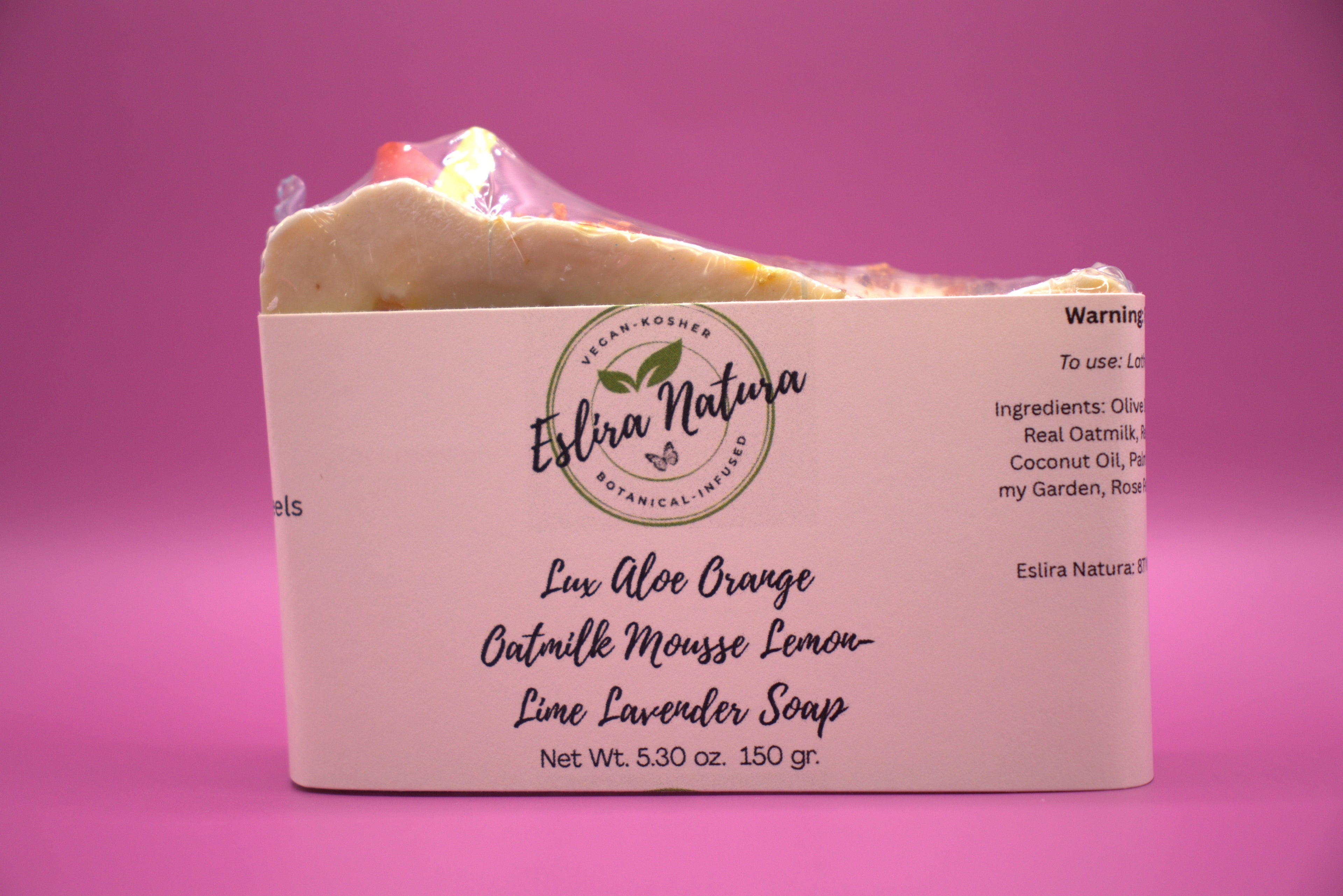 Eslira Natura Lux Aloe Orange Oatmilk Mousse Lemon-Lime Lavender Soap
