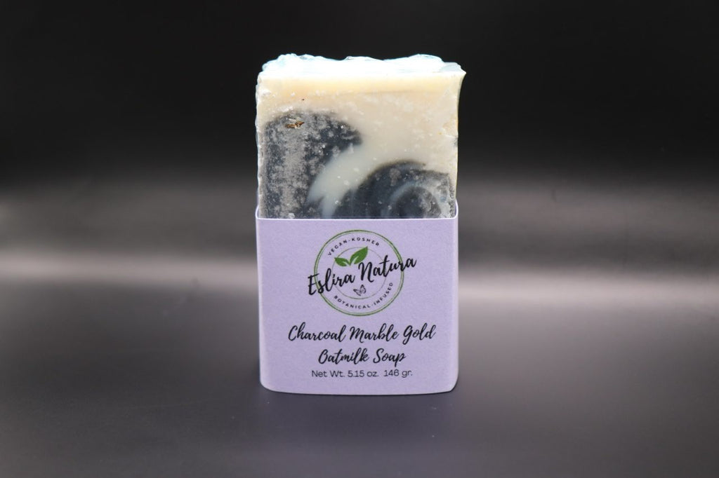 Eslira Natura Charcoal Marble Gold Oatmilk Soap
