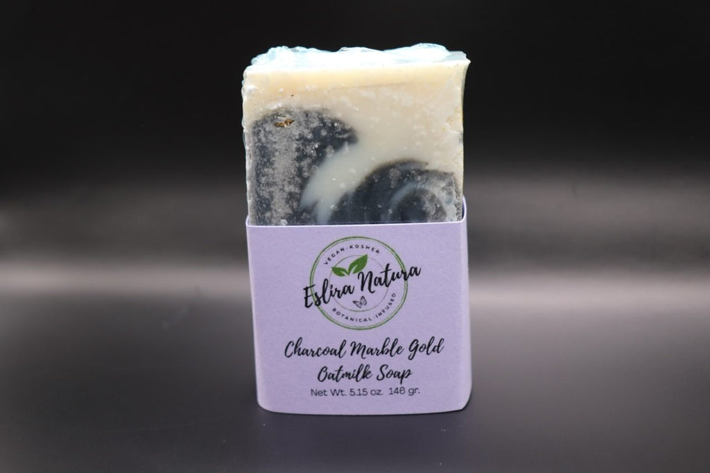 Eslira Natura Charcoal Marble Gold Oatmilk Soap