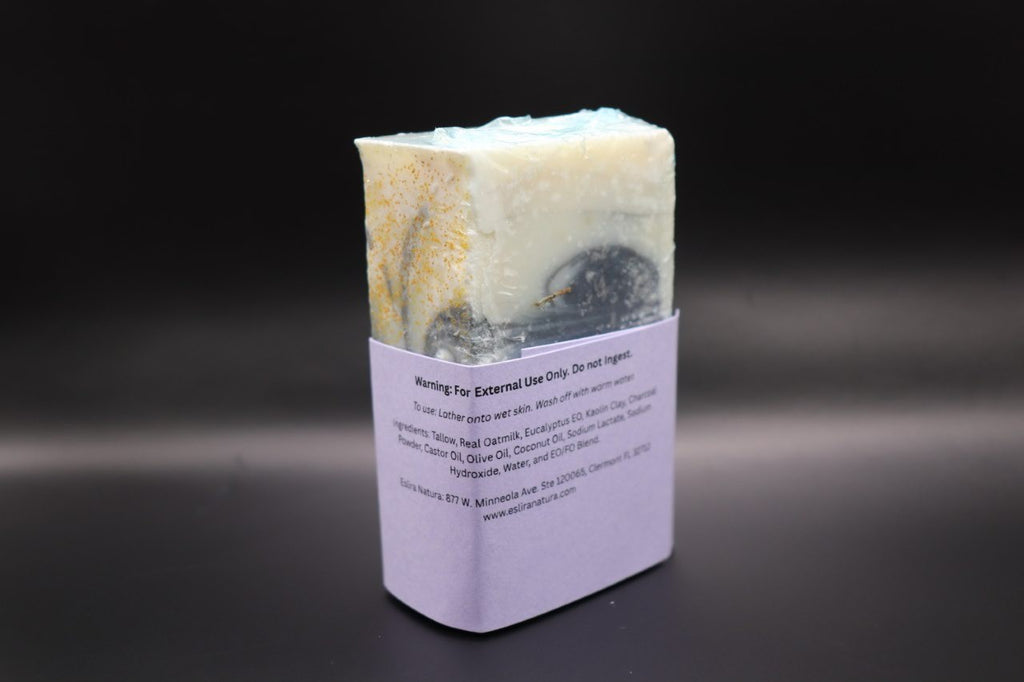 Eslira Natura Charcoal Marble Gold Oatmilk Soap