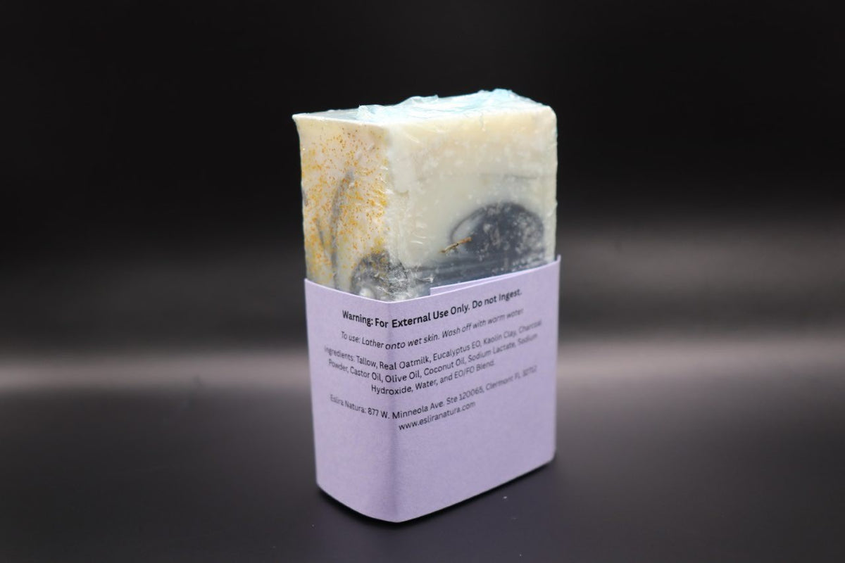 Eslira Natura Charcoal Marble Gold Oatmilk Soap
